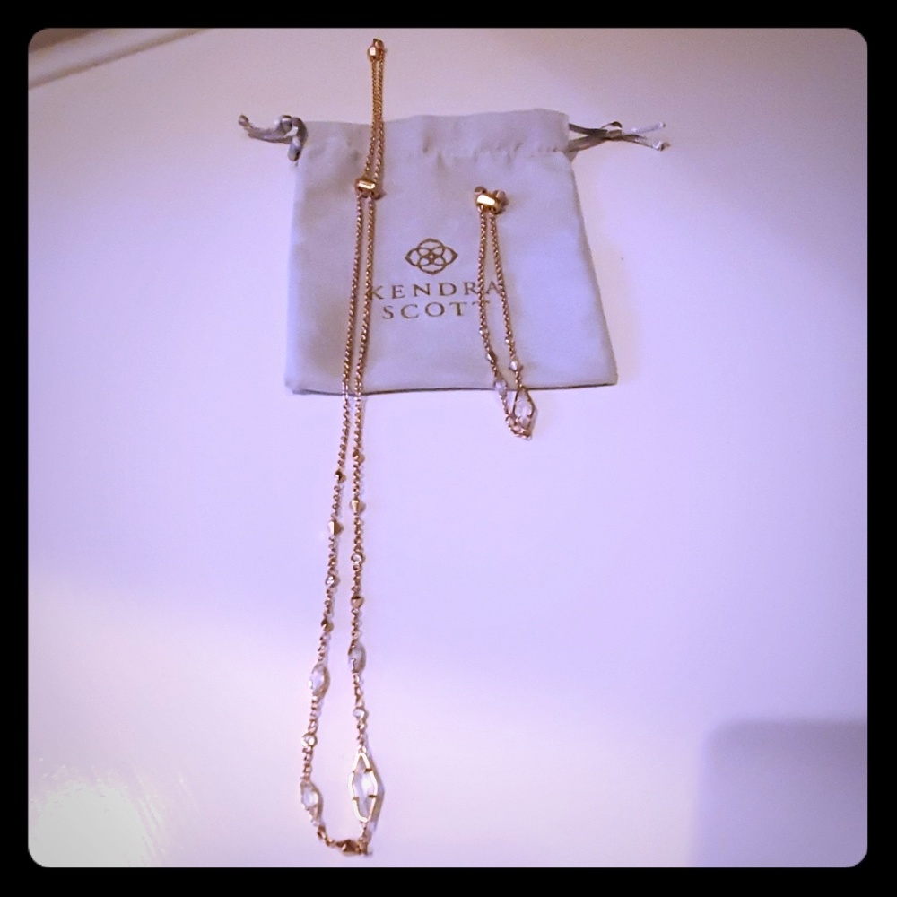 Kendra Scott rose gold necklace and bracelet